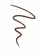 Swatch of SOPHIA MAE Liquid Eyeliner in Coffee Bean, showing the rich deep-brown shade and smooth, precise pigment.